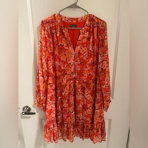 Vince Camuto orange/pink floral dress